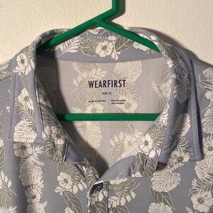 Men's Blue Floral Shirt